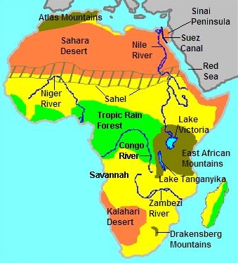 how many landforms are in africa