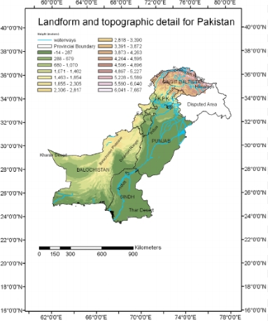 how many landforms are there in pakistan