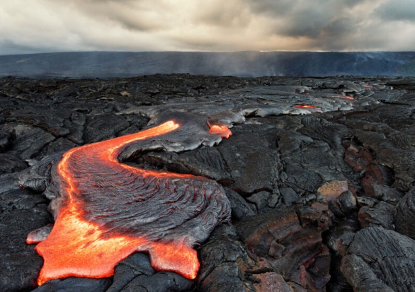 hot volcanic rock